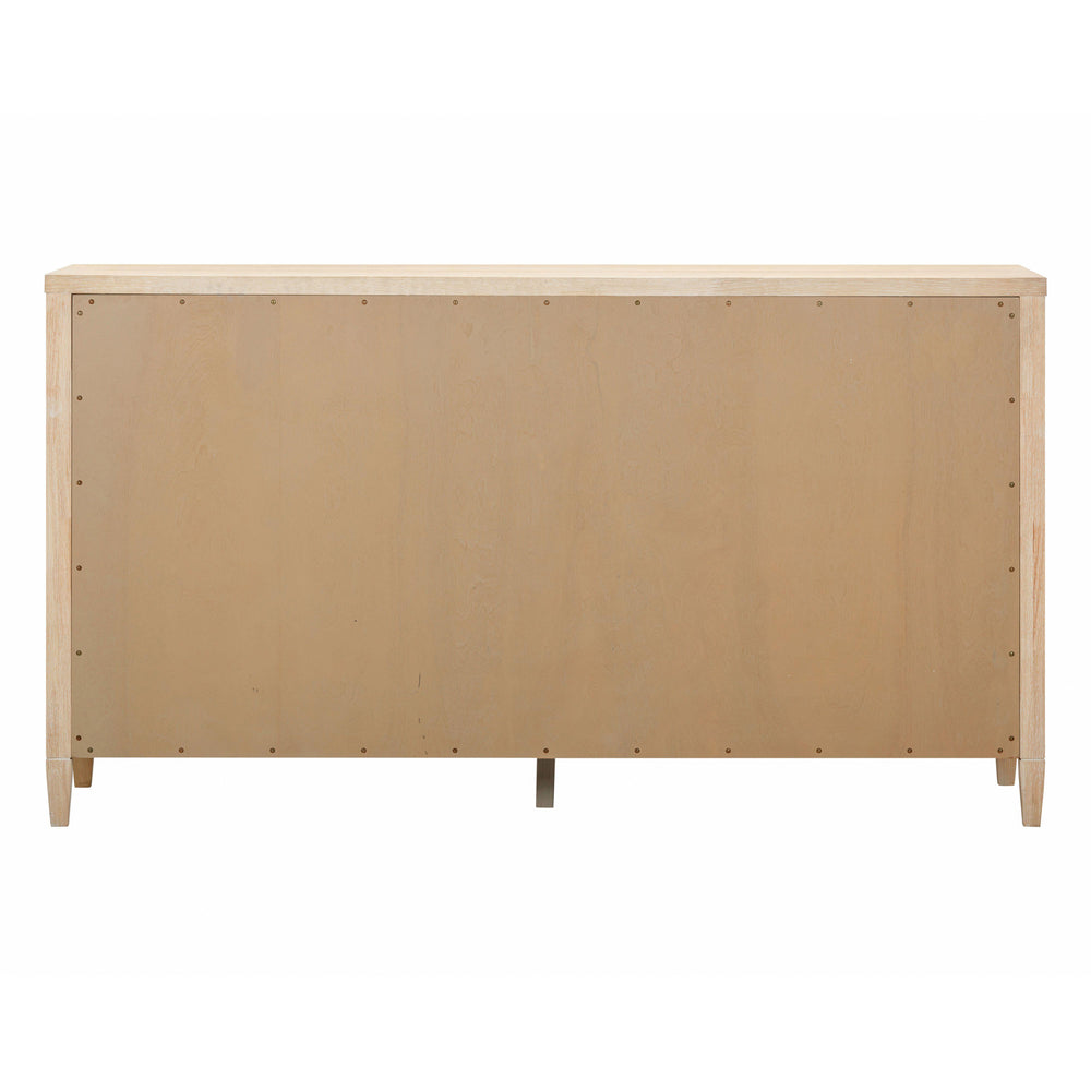 Bristol Park 62" Natural Oak Wood 6-Drawer Dresser