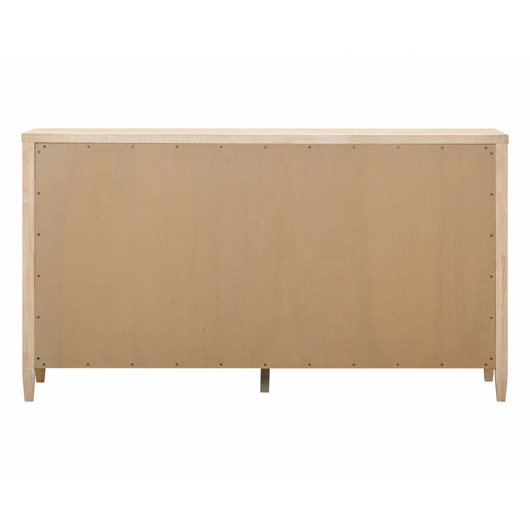Bristol Park 62" Natural Oak Wood 6-Drawer Dresser