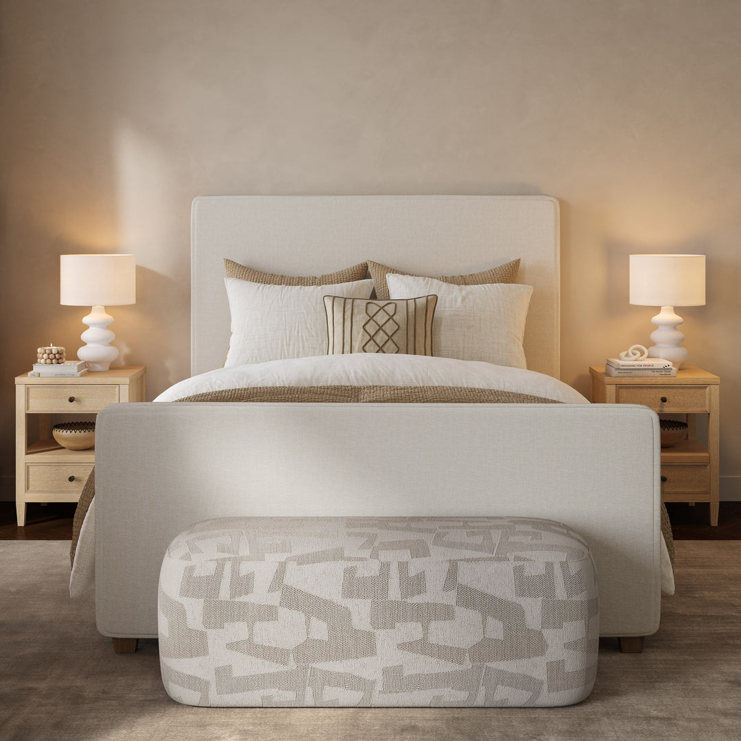 Bristol Park Ivory Contract-Grade Fabric Upholstered Bed - Queen