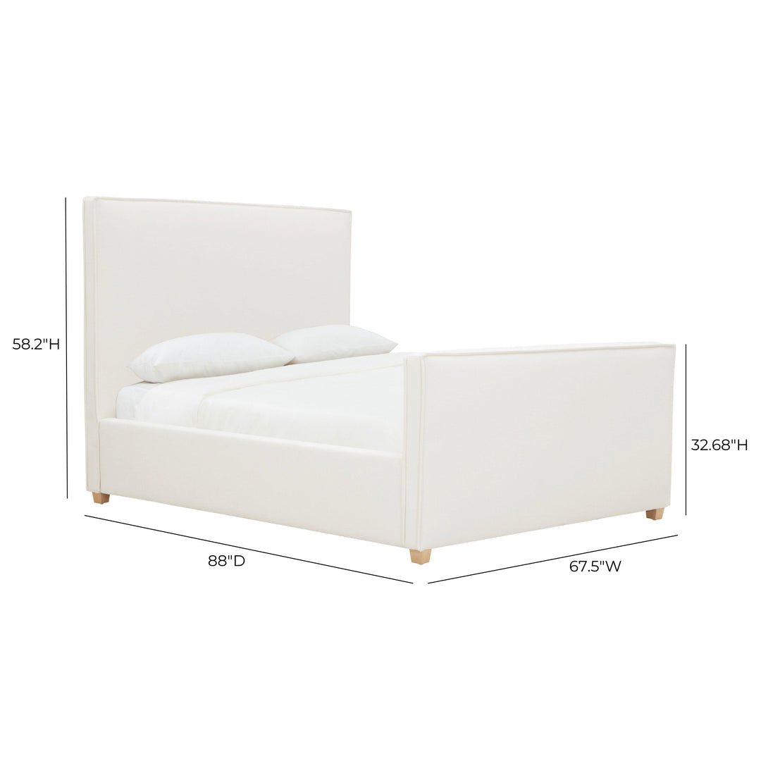 Bristol Park Ivory Contract-Grade Fabric Upholstered Bed - Queen