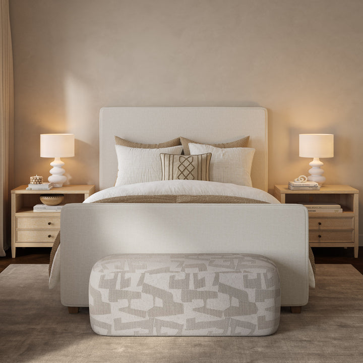 Bristol Park Ivory Contract-Grade Fabric Upholstered Bed - Queen
