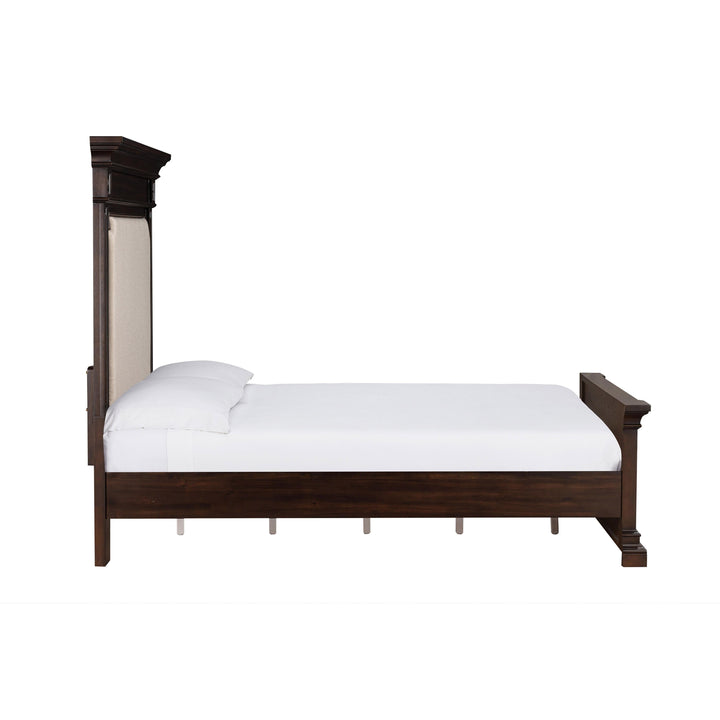 Stamford Brown Wooden Upholstered Bed - Queen