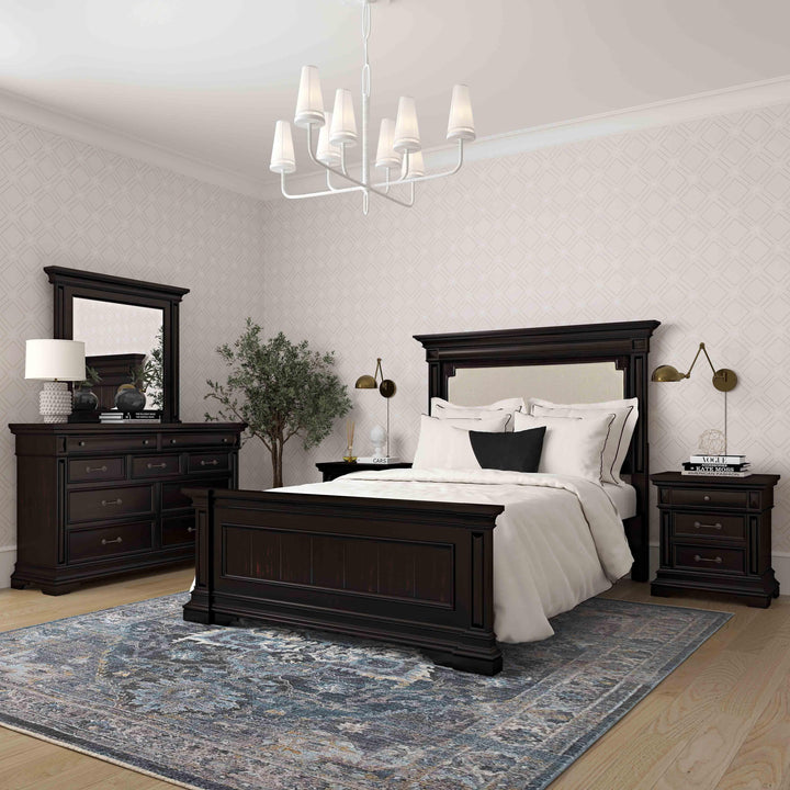 Stamford Brown Wooden Upholstered Bed - King