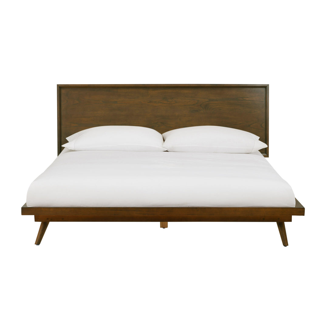 Emery Walnut Wood Platform Bed - Queen