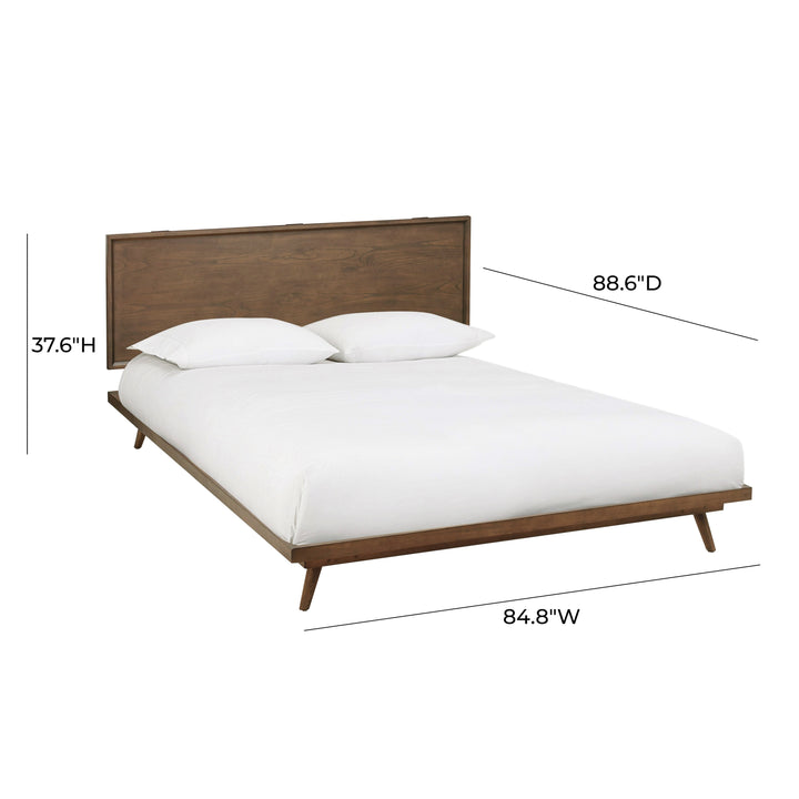 Emery Walnut Wood Platform Bed - King