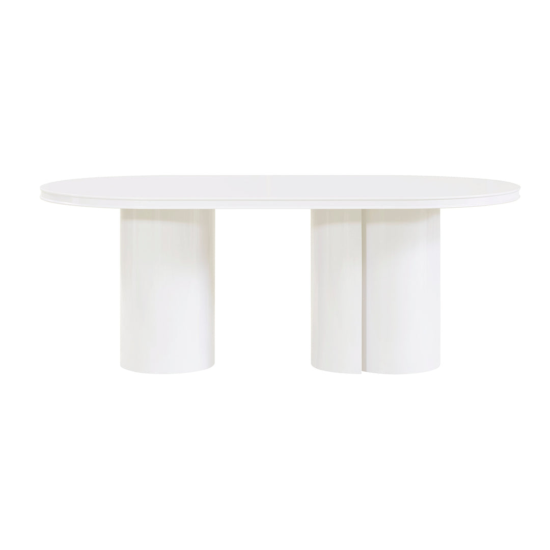 Elora 79" White Lacquer Oval Dining Table