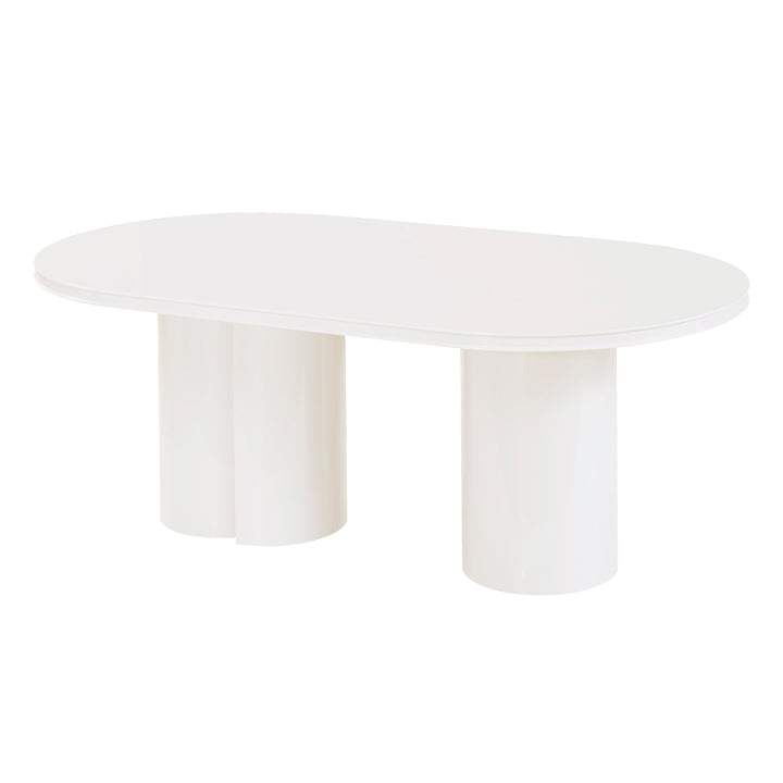 Elora 79" White Lacquer Oval Dining Table