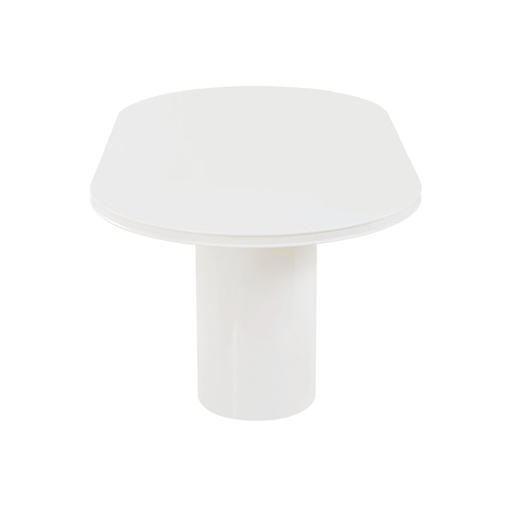 Elora 79" White Lacquer Oval Dining Table