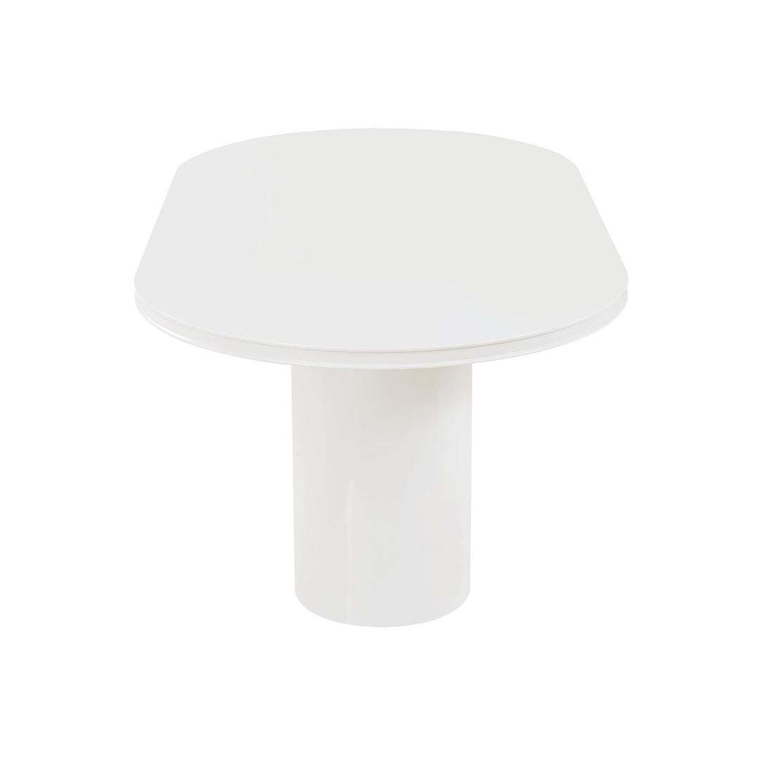 Elora 79" White Lacquer Oval Dining Table