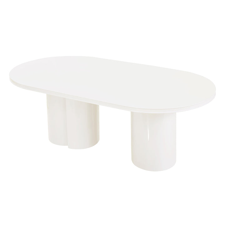 Elora 79" White Lacquer Oval Dining Table