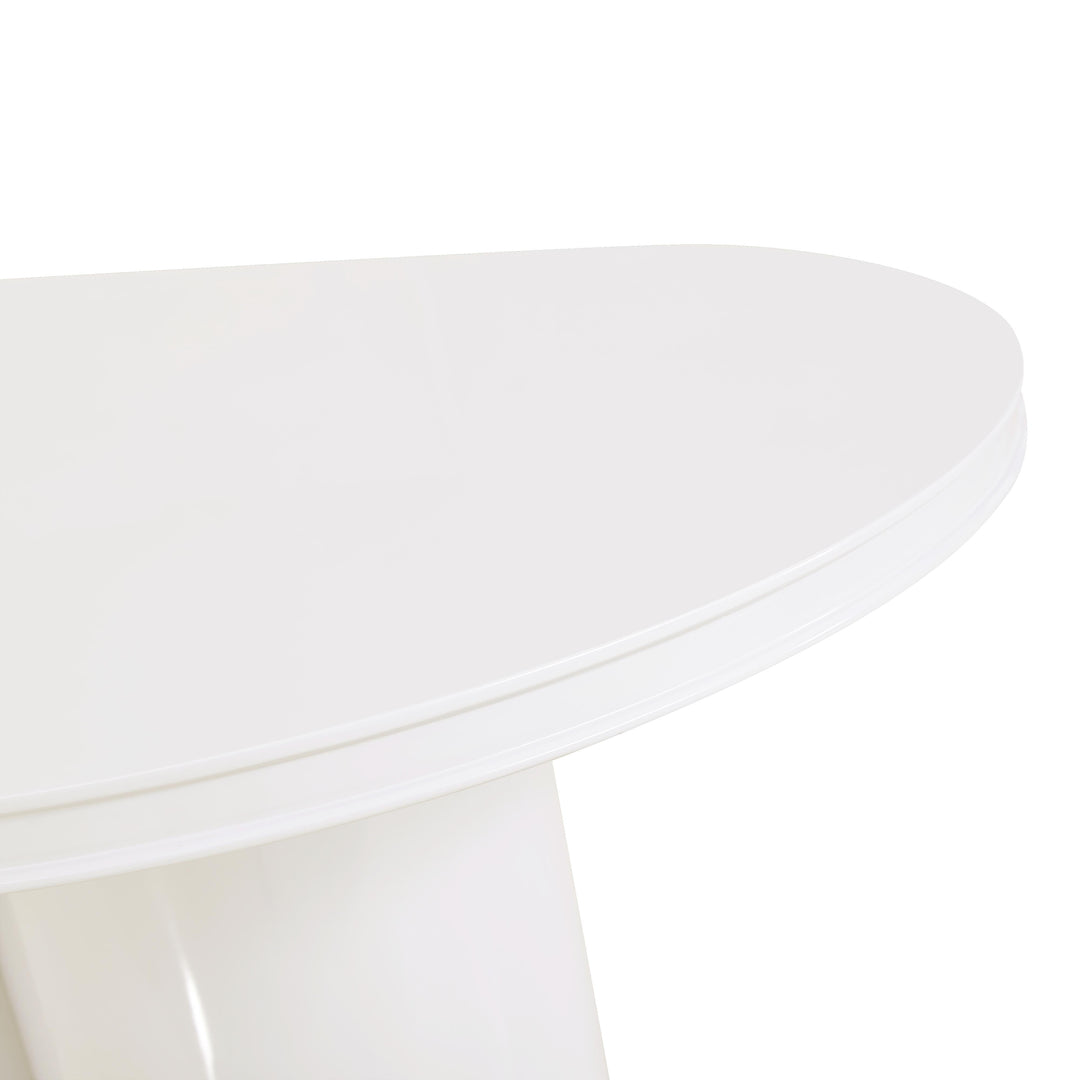 Elora 79" White Lacquer Oval Dining Table