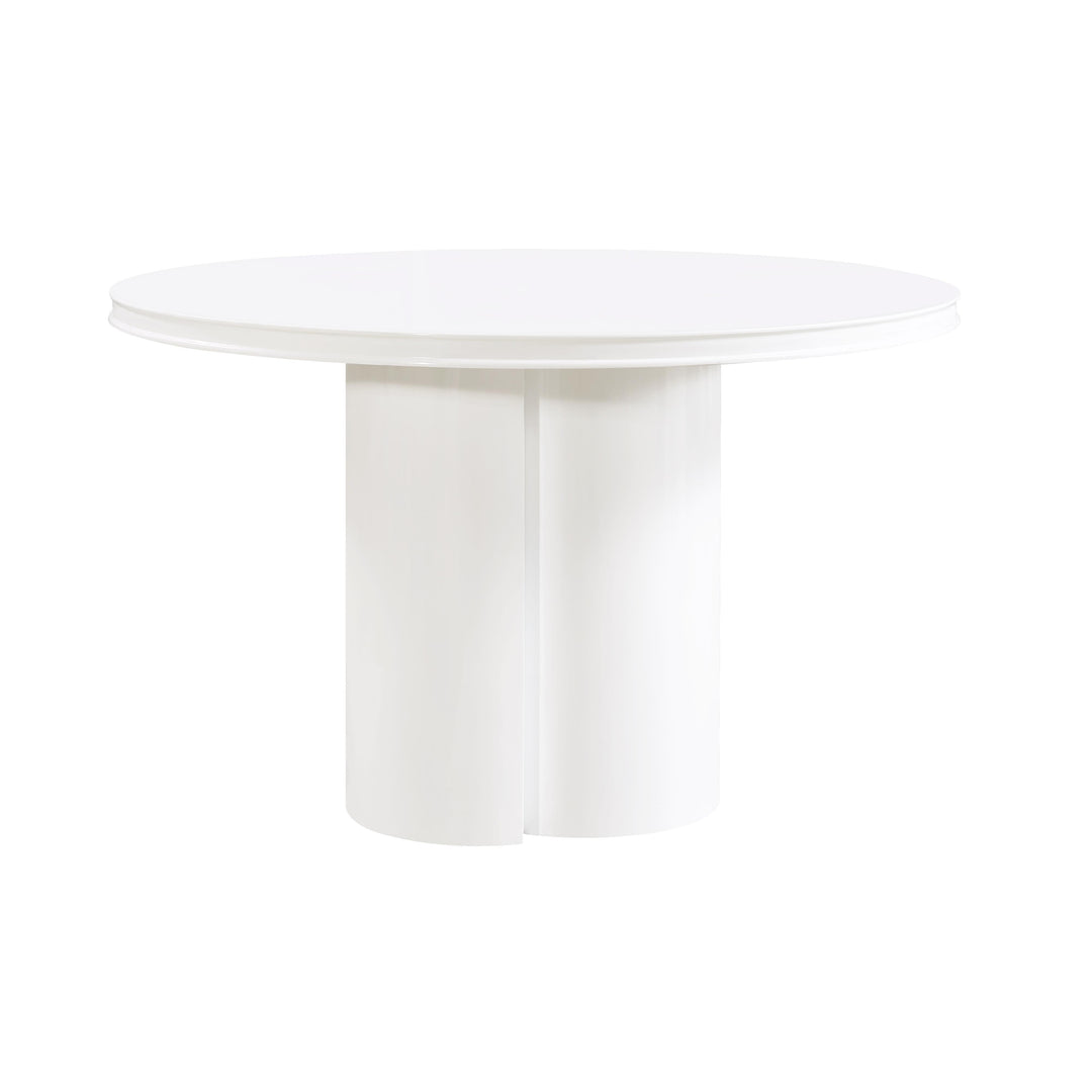 Elora 47" White Lacquer Round Dining Table