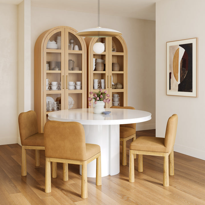 Elora 47" White Lacquer Round Dining Table