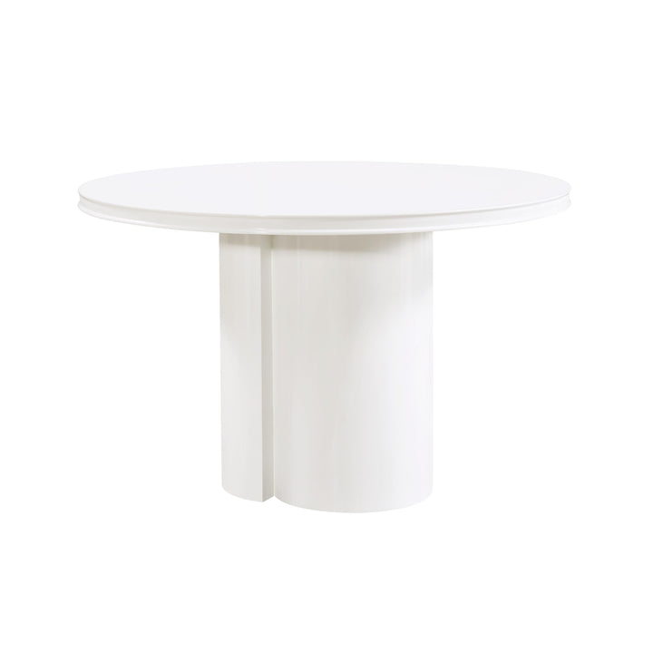 Elora 47" White Lacquer Round Dining Table
