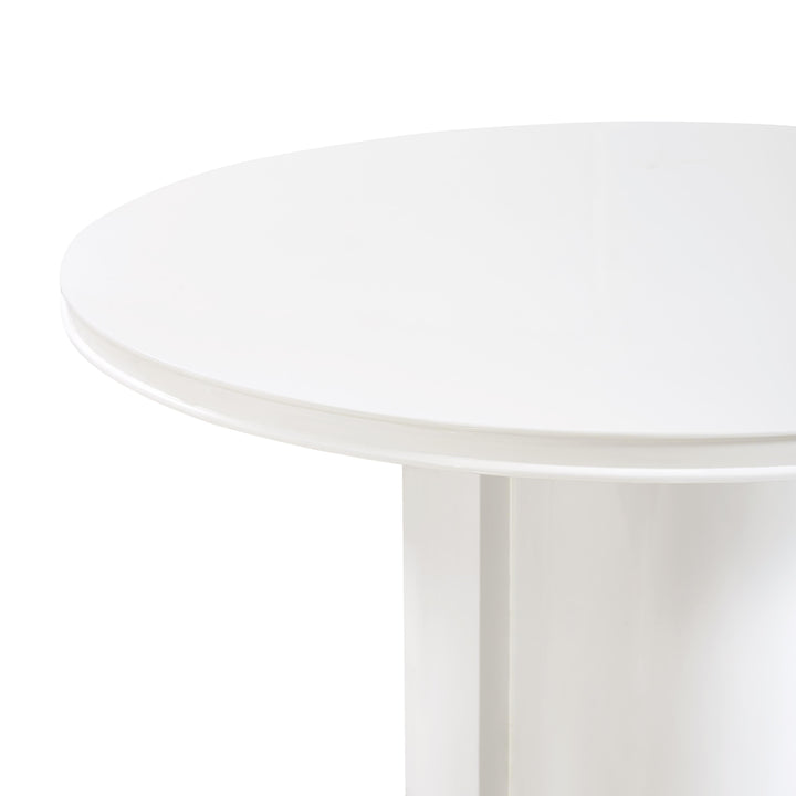 Elora 47" White Lacquer Round Dining Table