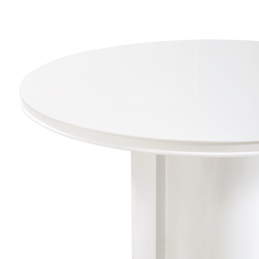 Elora 47" White Lacquer Round Dining Table