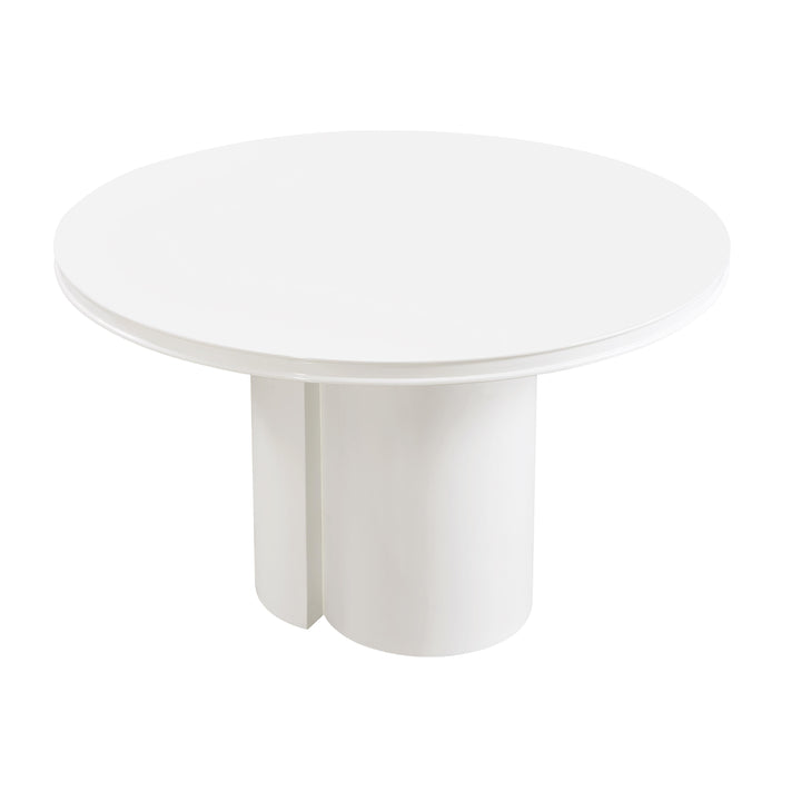 Elora 47" White Lacquer Round Dining Table