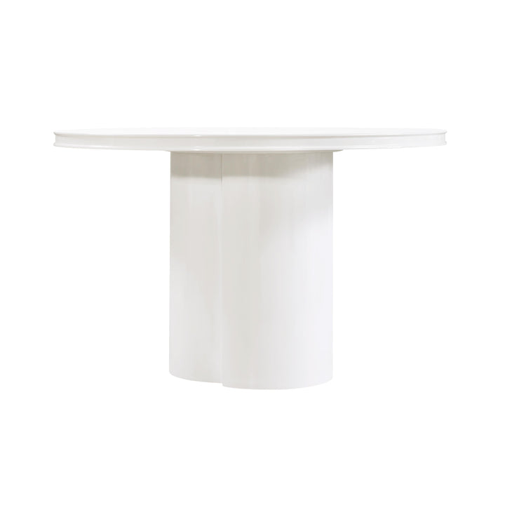 Elora 47" White Lacquer Round Dining Table