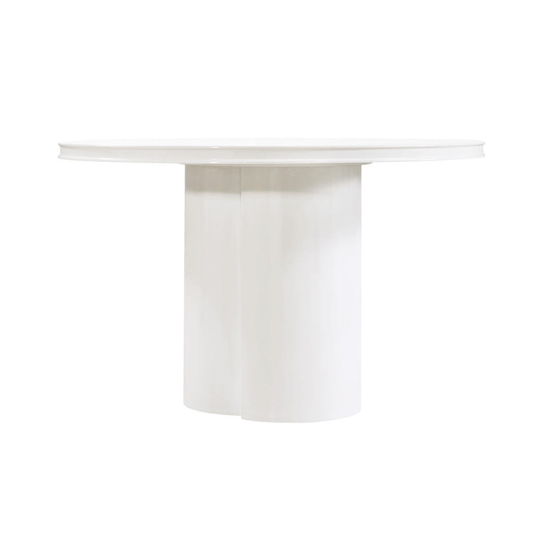 Elora 47" White Lacquer Round Dining Table