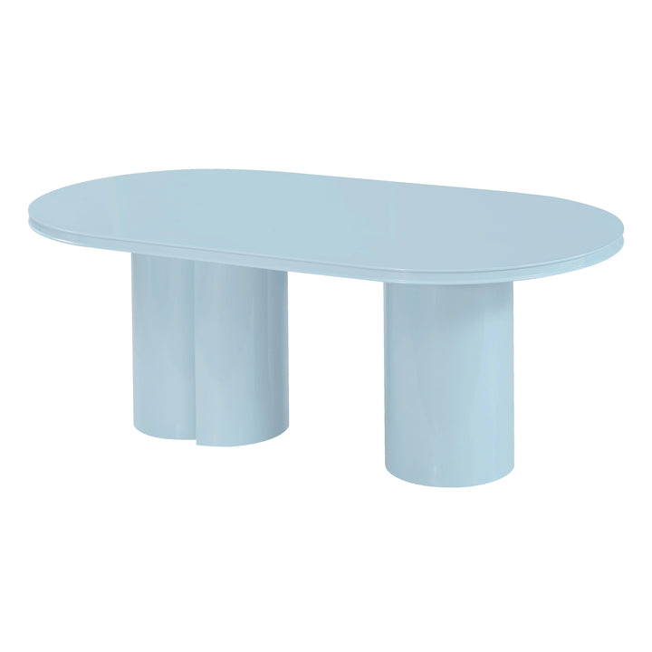Elora 79" Blue Lacquer Oval Dining Table