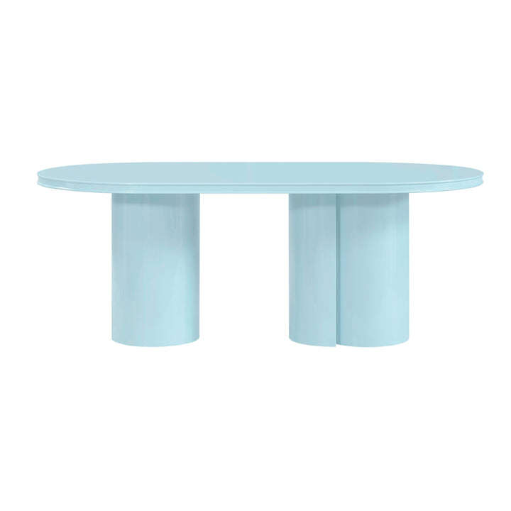 Elora 79" Blue Lacquer Oval Dining Table