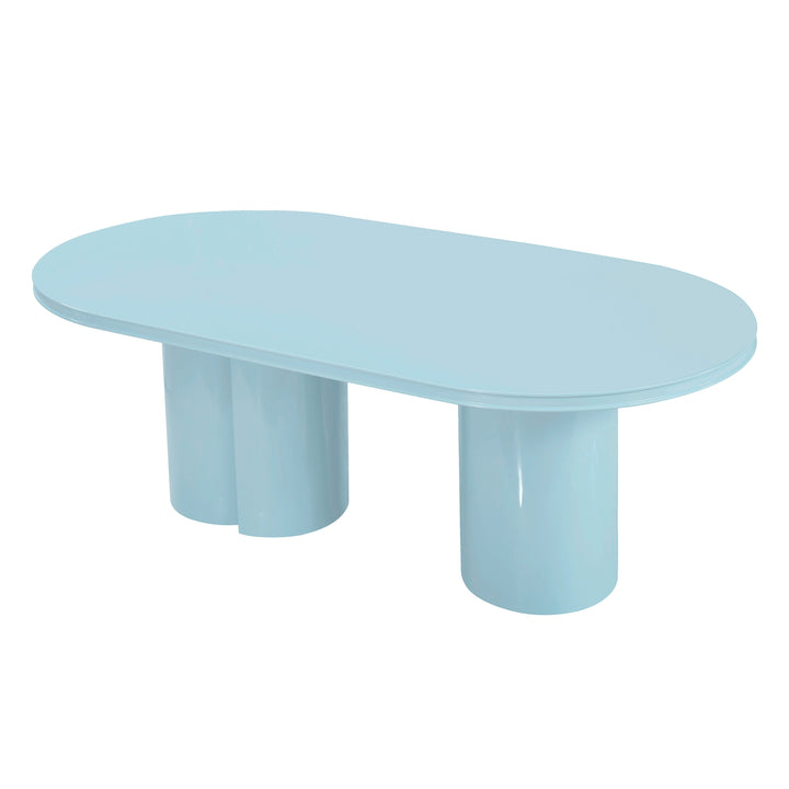 Elora 79" Blue Lacquer Oval Dining Table
