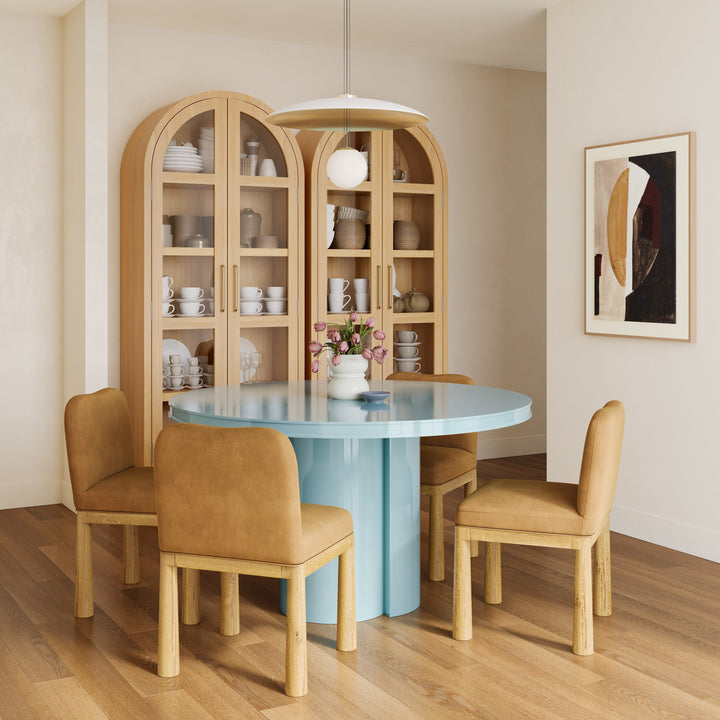 Elora 47" Blue Lacquer Round Dining Table