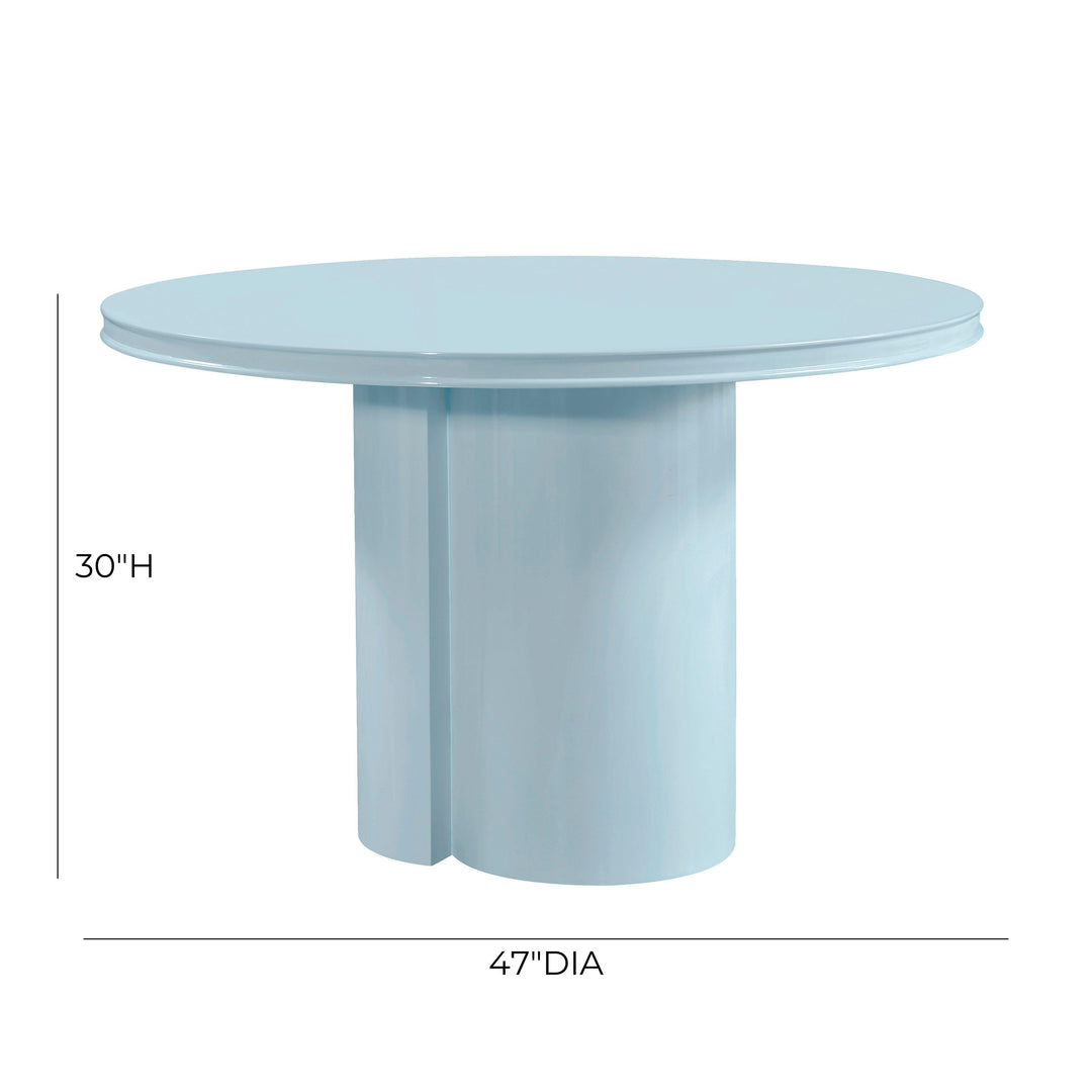 Elora 47" Blue Lacquer Round Dining Table