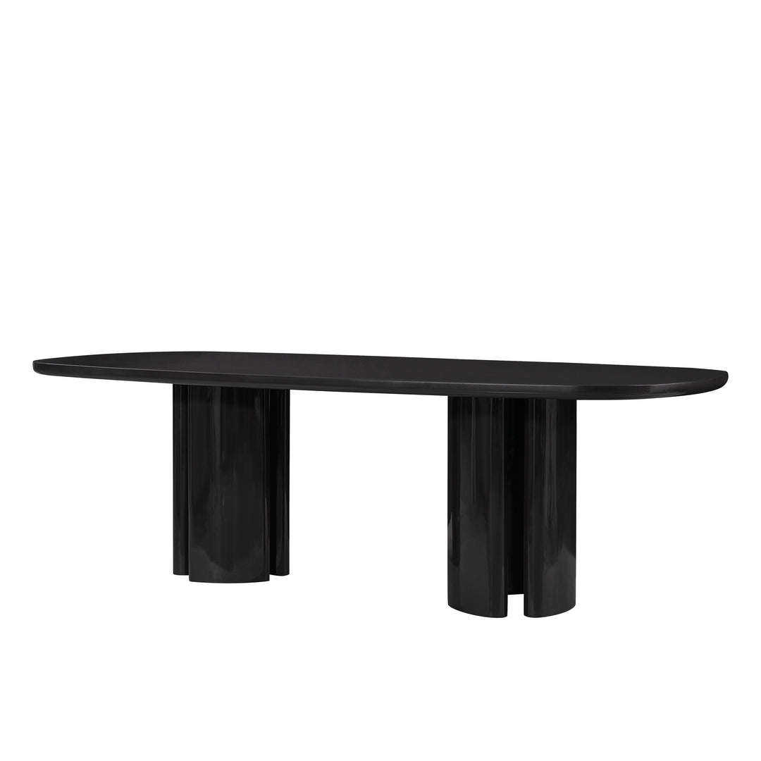 Zola 94.5" Black Lacquer Oval Dining Table