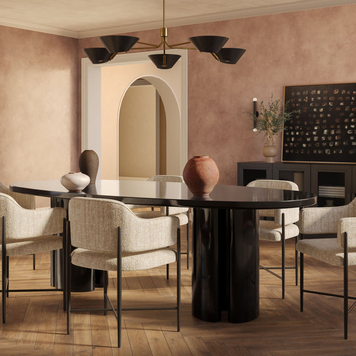 Zola 94.5" Black Lacquer Oval Dining Table