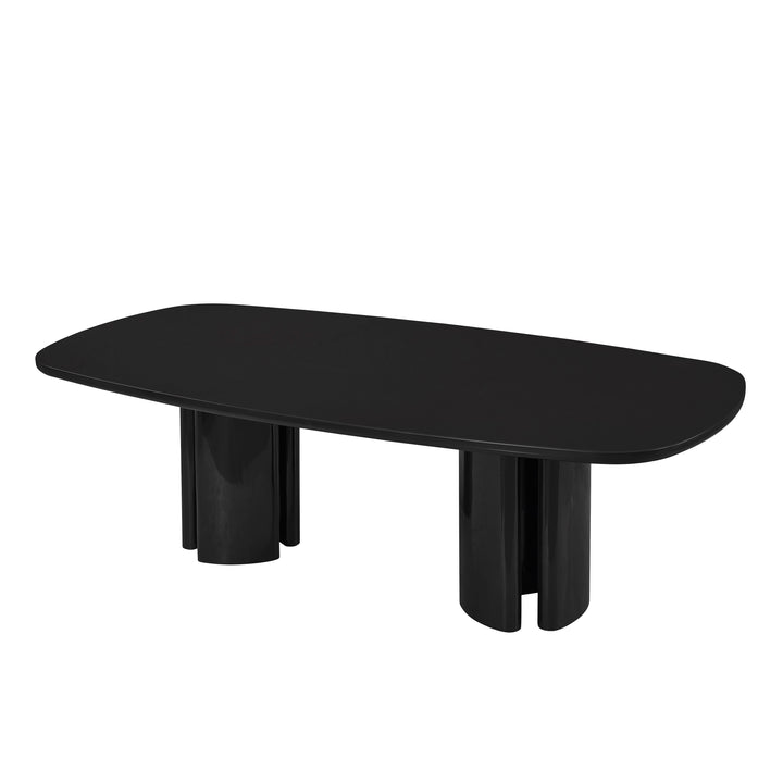 Zola 94.5" Black Lacquer Oval Dining Table