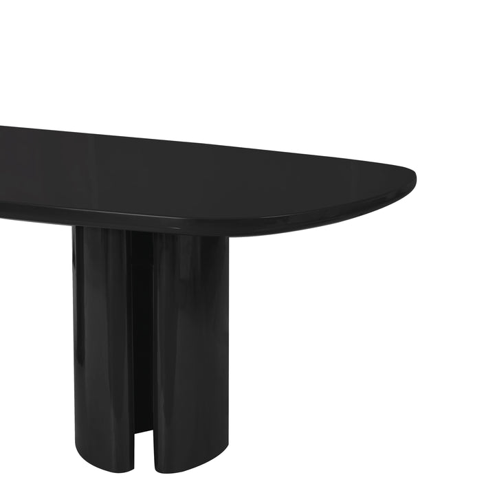 Zola 94.5" Black Lacquer Oval Dining Table