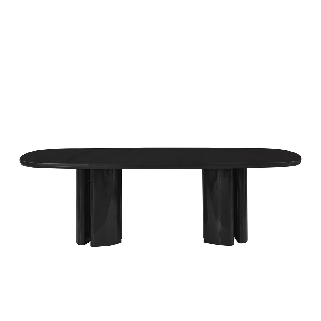 Zola 94.5" Black Lacquer Oval Dining Table