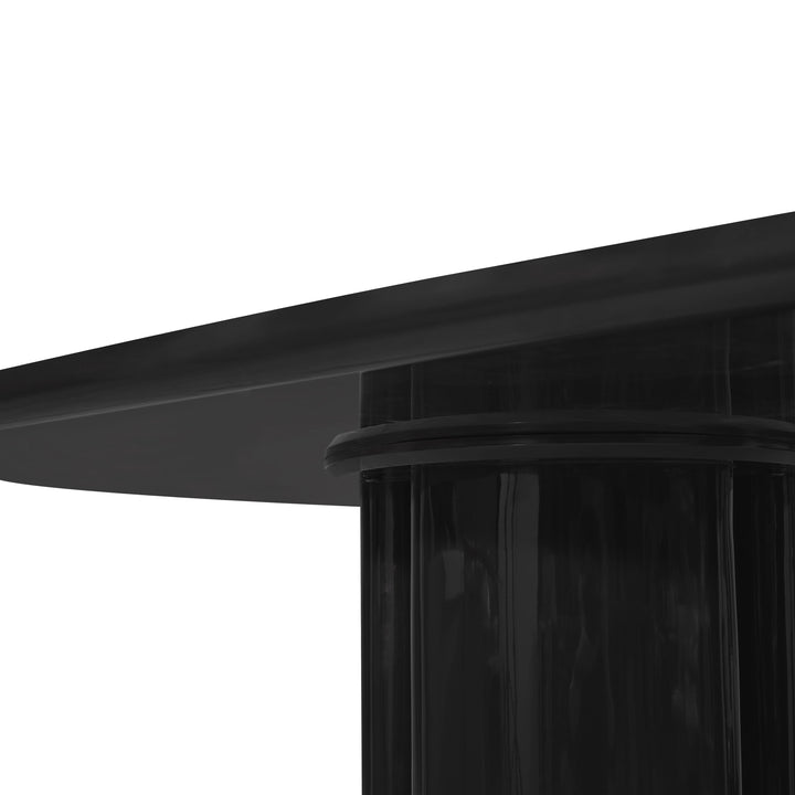 Zola 94.5" Black Lacquer Oval Dining Table