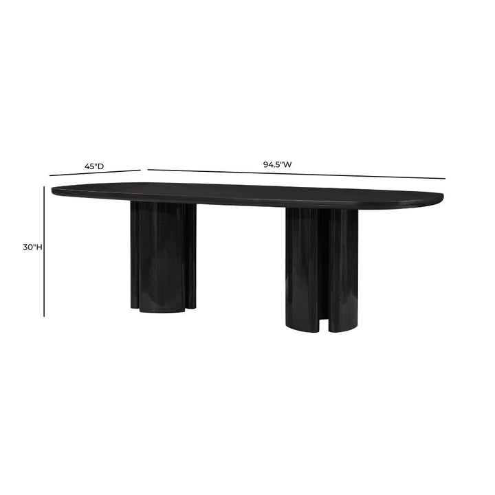 Zola 94.5" Black Lacquer Oval Dining Table