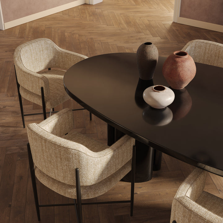 Zola 94.5" Black Lacquer Oval Dining Table