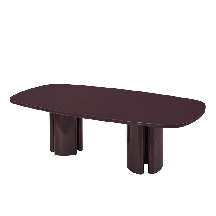 Zola 94.5" Burgundy Lacquer Oval Dining Table