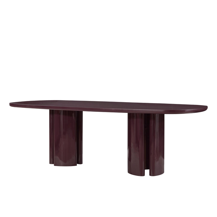 Zola 94.5" Burgundy Lacquer Oval Dining Table