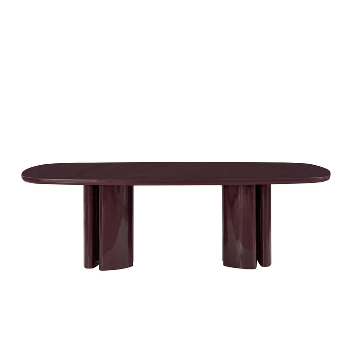 Zola 94.5" Burgundy Lacquer Oval Dining Table