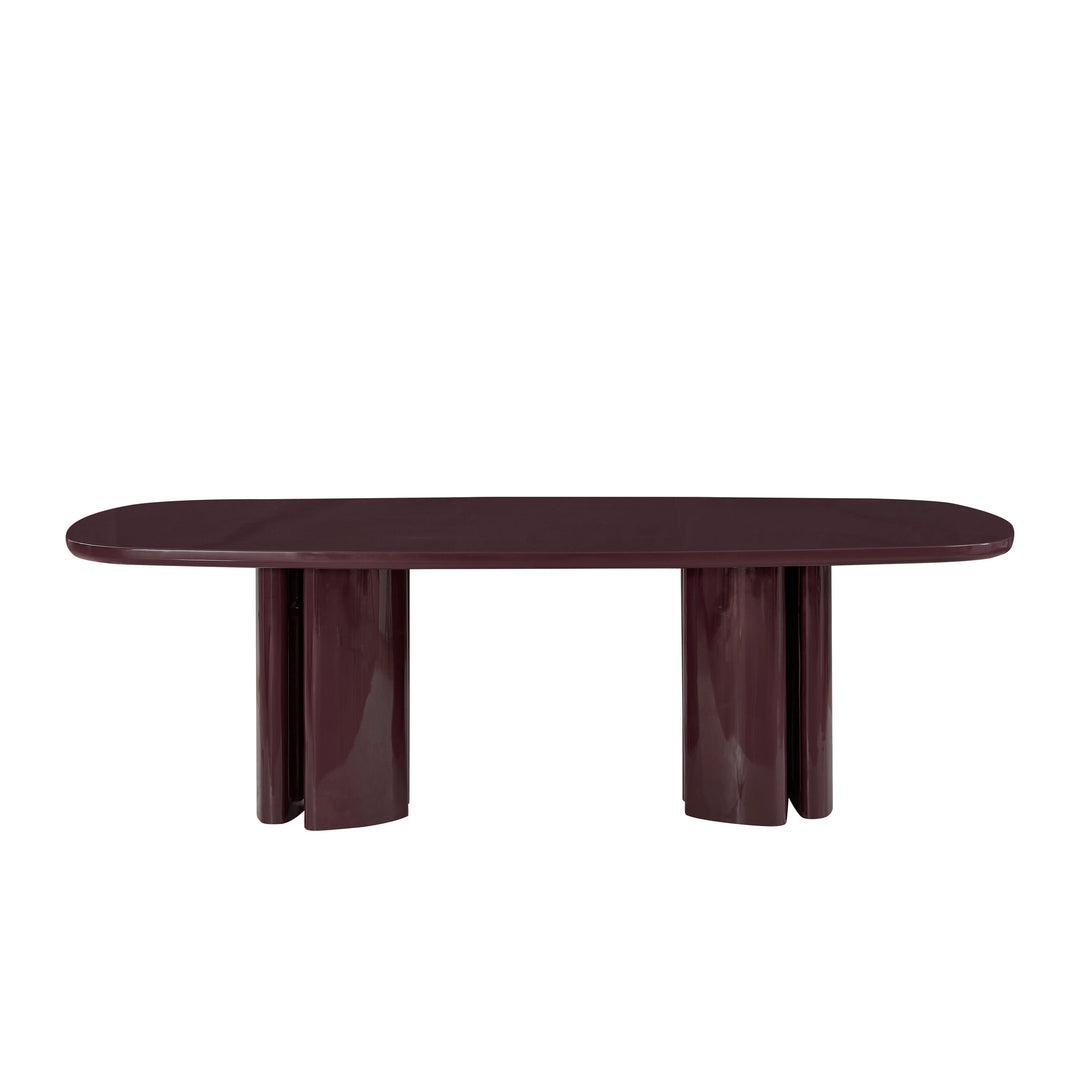 Zola 94.5" Burgundy Lacquer Oval Dining Table