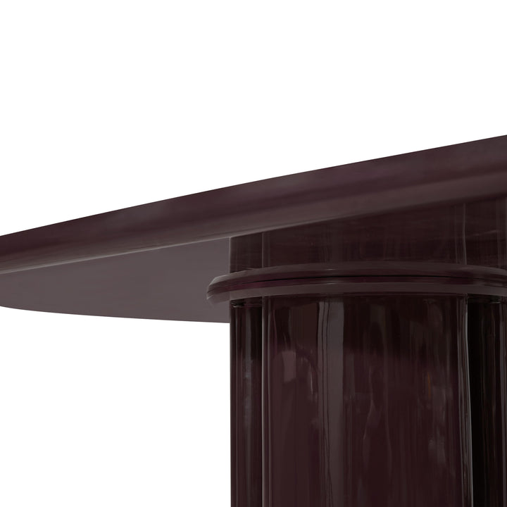 Zola 94.5" Burgundy Lacquer Oval Dining Table