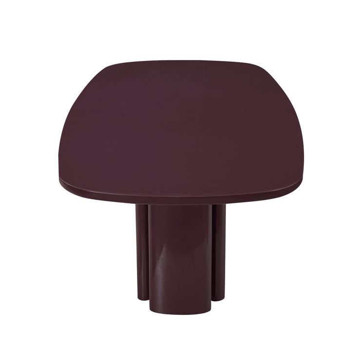 Zola 94.5" Burgundy Lacquer Oval Dining Table