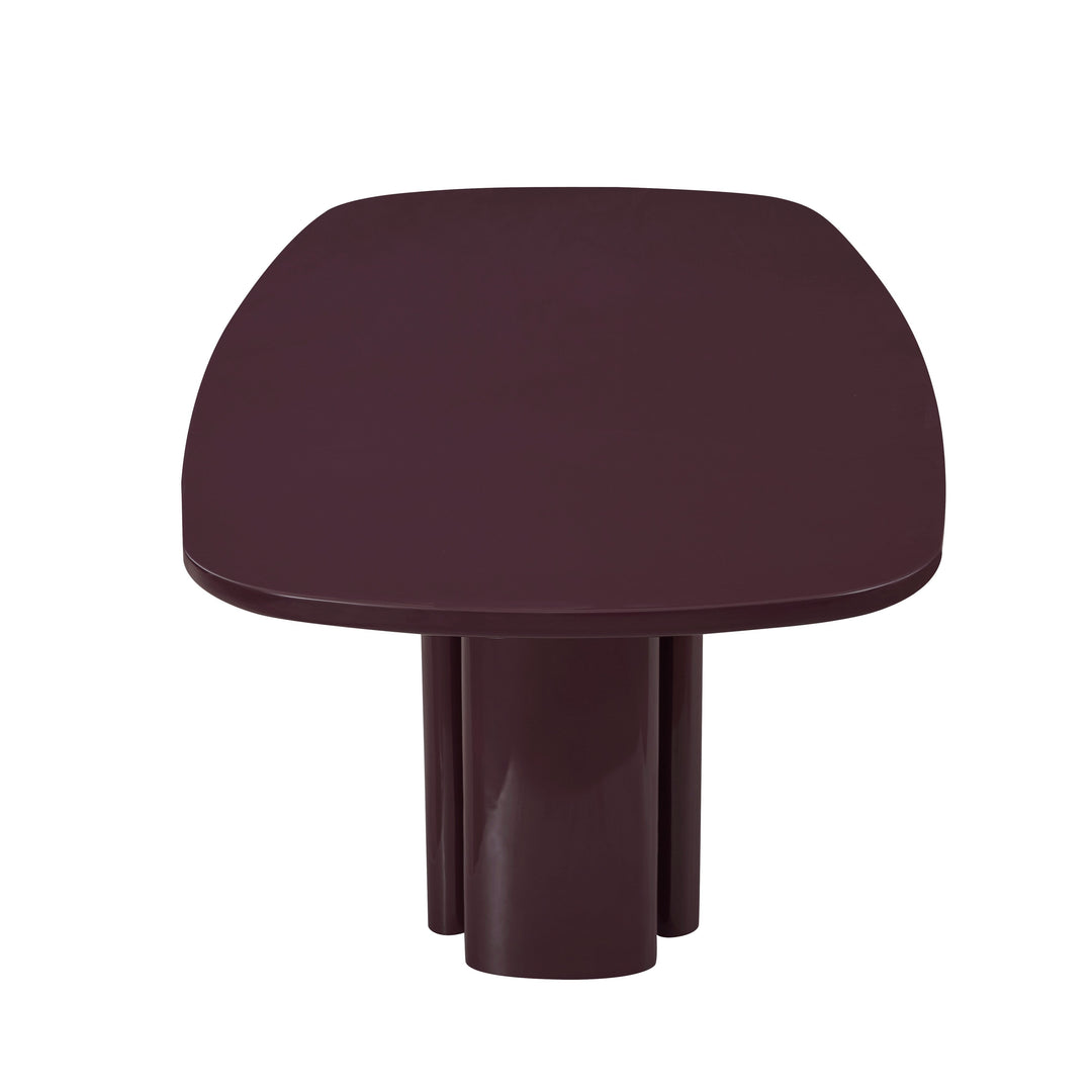 Zola 94.5" Burgundy Lacquer Oval Dining Table