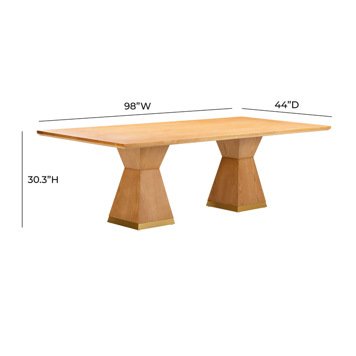Nolan 98" Natural Wood Rectangular Dining Table