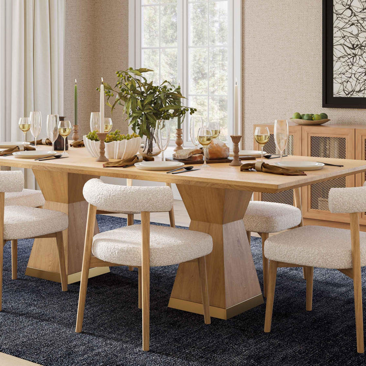 Nolan 98" Natural Wood Rectangular Dining Table