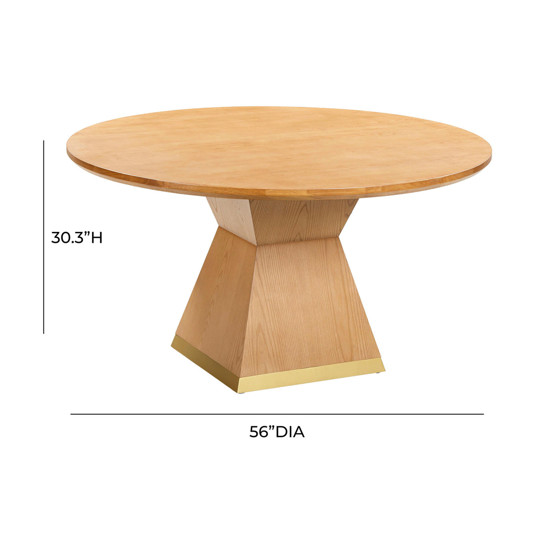 Nolan 56" Natural Wood Round Dining Table