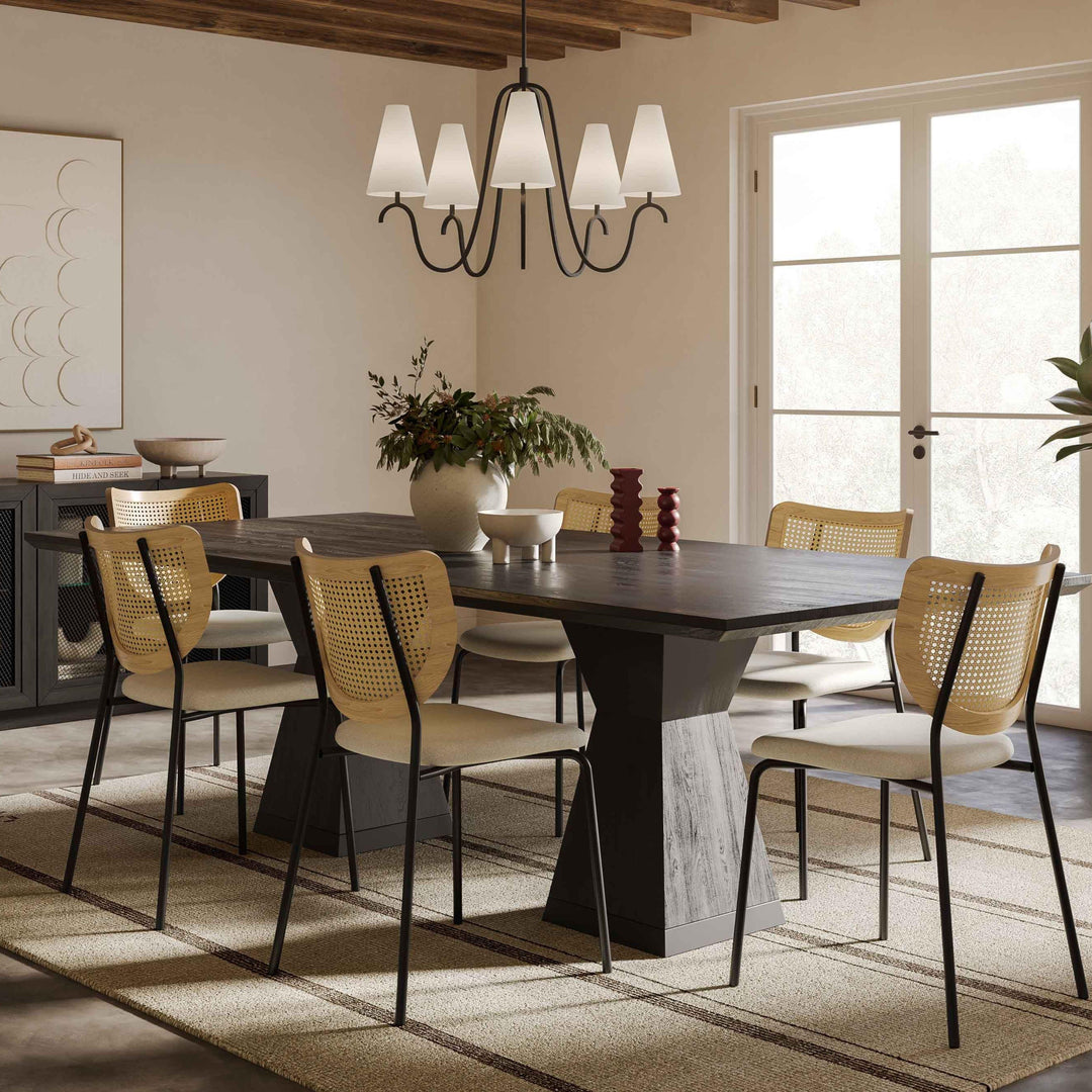 Nolan 98" Black Wood Rectangular Dining Table