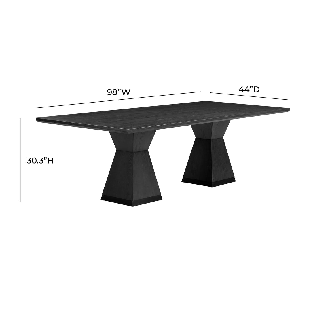 Nolan 98" Black Wood Rectangular Dining Table