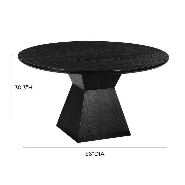 Nolan 56" Black Wood Round Dining Table