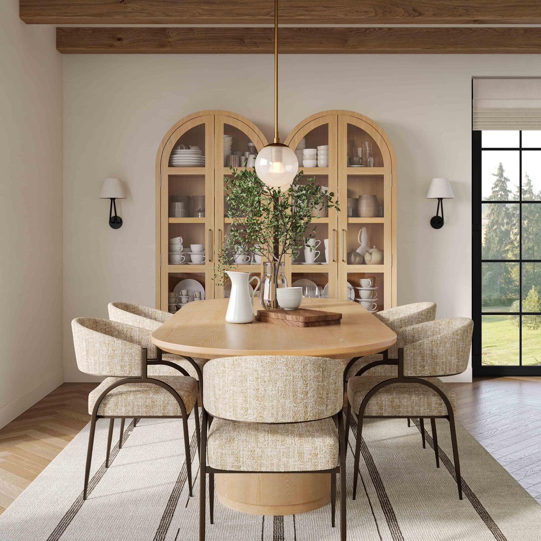 Marlow 102" Natural Wood Oval Dining Table